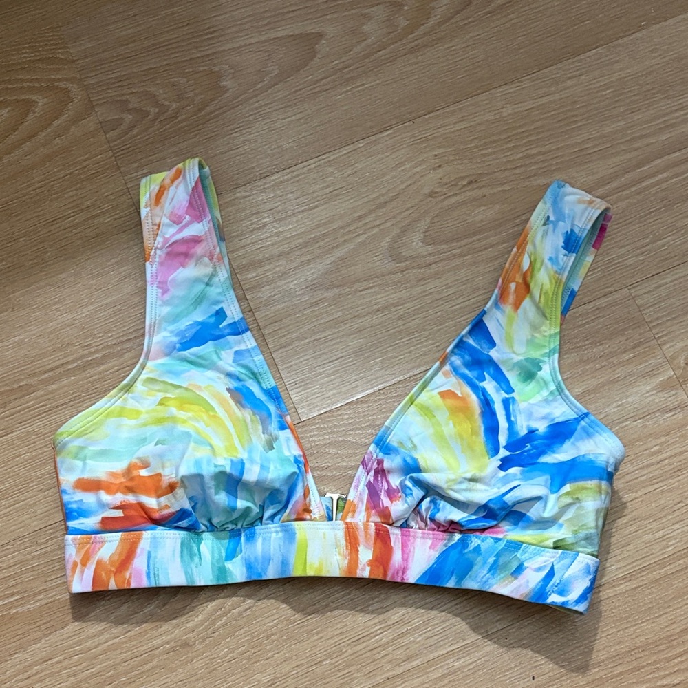 Colorful Abstract Print Bikini Top